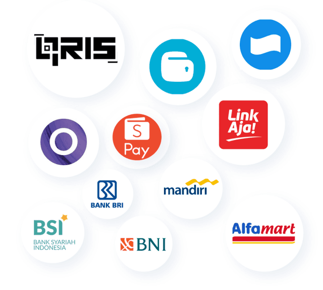 Terintegrasi dengan berbagai Metode Pembayaran yang Siap Digunakan.